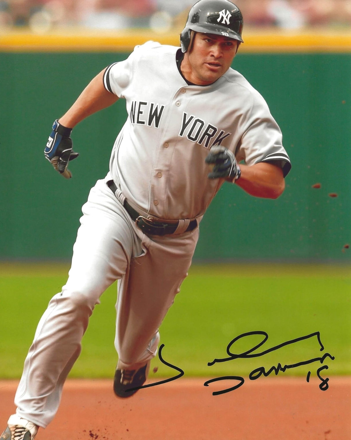 Johnny Damon signed New York Yankees baseball 8x10 photo proof COA autographed