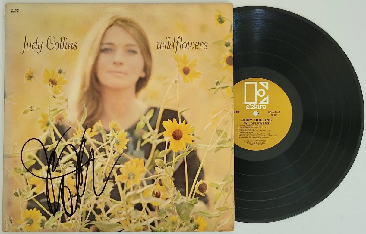 Judy Collins signed Wildflowers album vinyl record COA proof autographed STAR