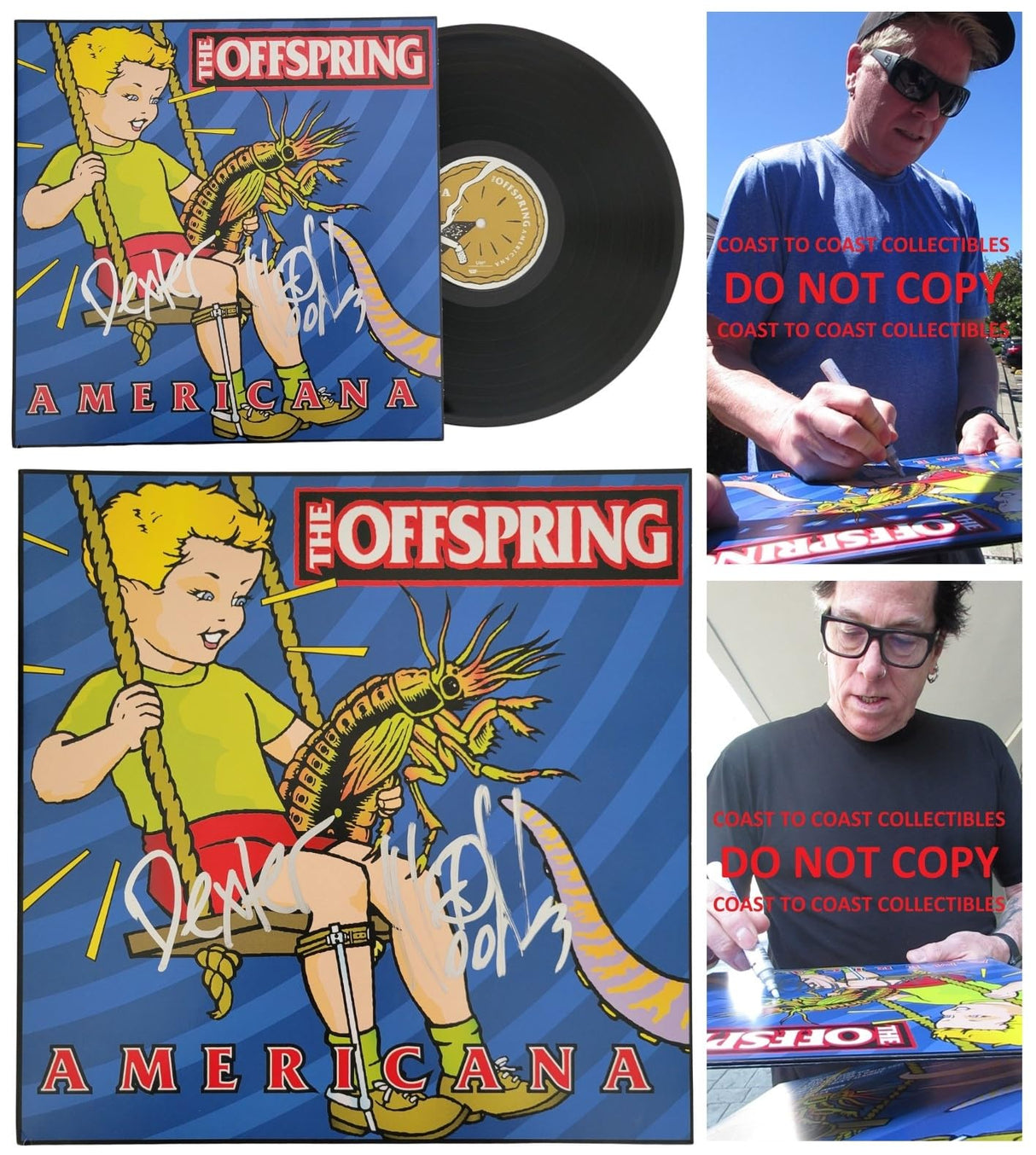 Dexter Holland Noodles signed The Offspring Americana album Vinyl COA proof auto STAR