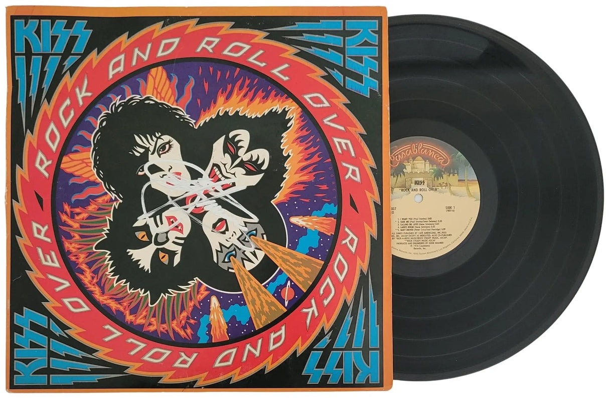 Gene Simmons Signed Kiss Rock And Roll Over Album COA Proof Autographed Vinyl Record