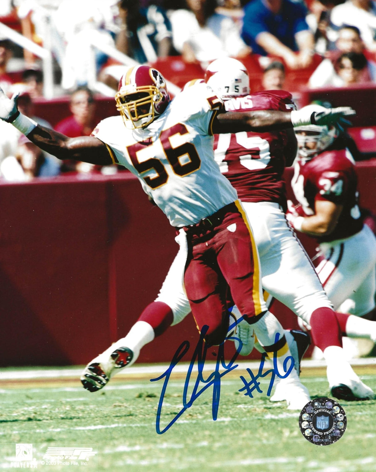 LaVar Arrington Signed Washington Football 8x10 Photo Proof COA Autographed