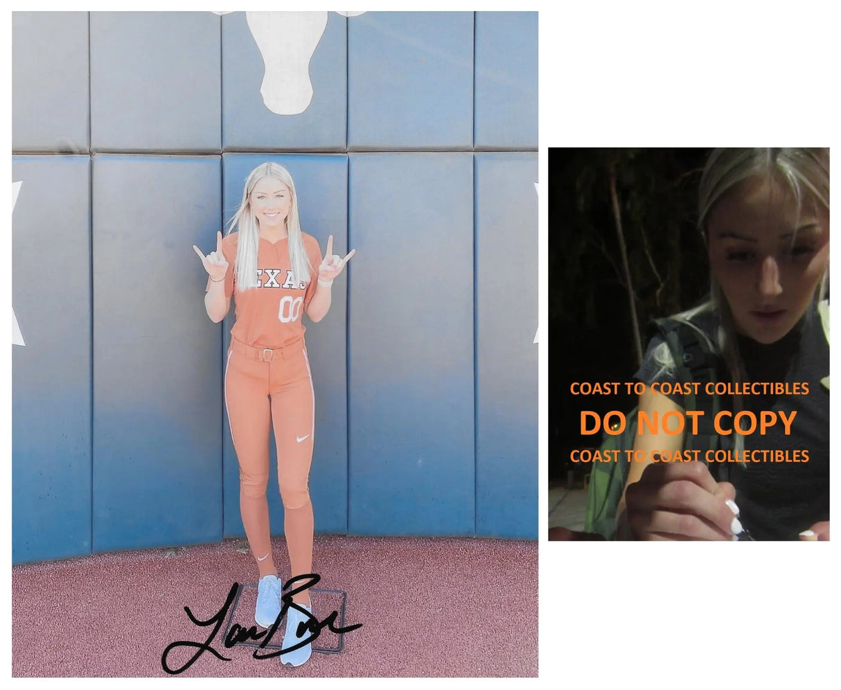 Lauren Burke signed Texas Longhorns 8x10 softball photo COA Proof autograhed Model, Star