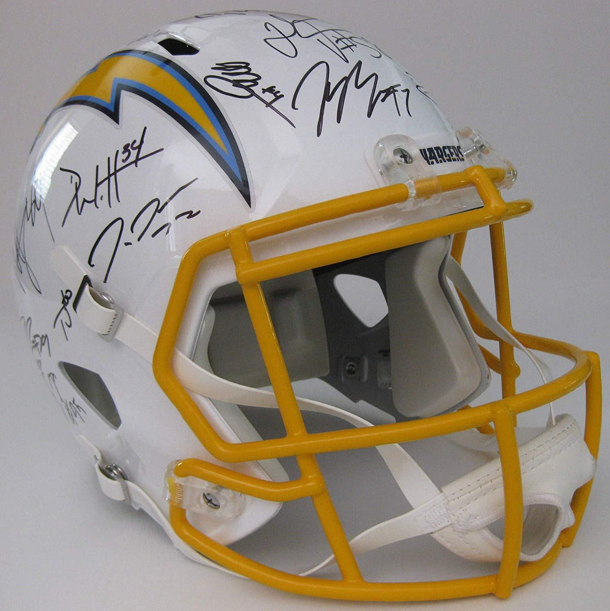 2019 Los Angeles Chargers, LA Chargers team signed autographed, full size football speed helmet, COA, proof photos