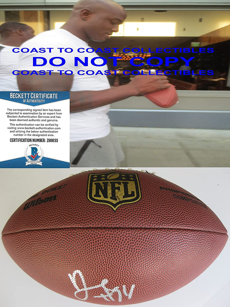 DeMarcus Ware Dallas Cowboys Denver Broncos signed football proof Beckett COA autographed