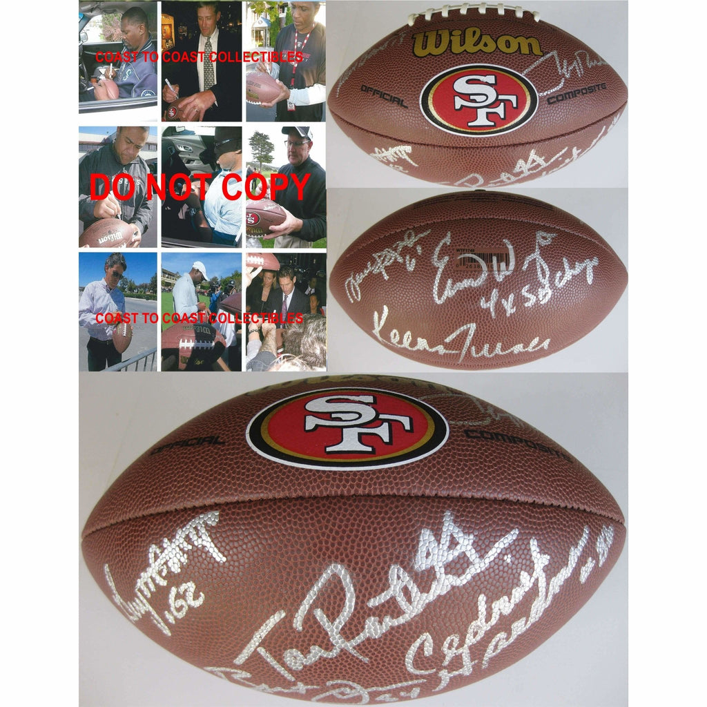 San Francisco 49ers, Legends, Signed, Autographed, Logo Football, a COA with the Proof Photos of the 49ers Legends Signing Will Be Included