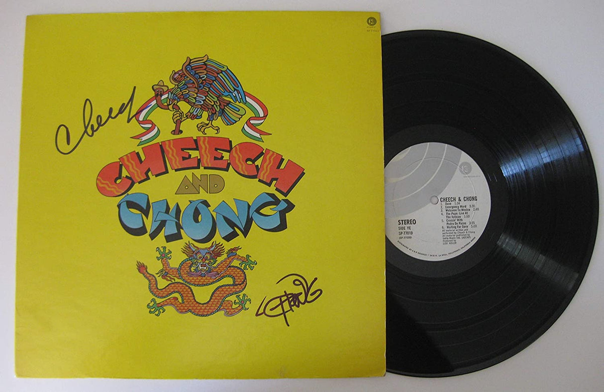 Cheech and Chong signed Wedding vinyl Record album proof Beckett COA autograph STAR