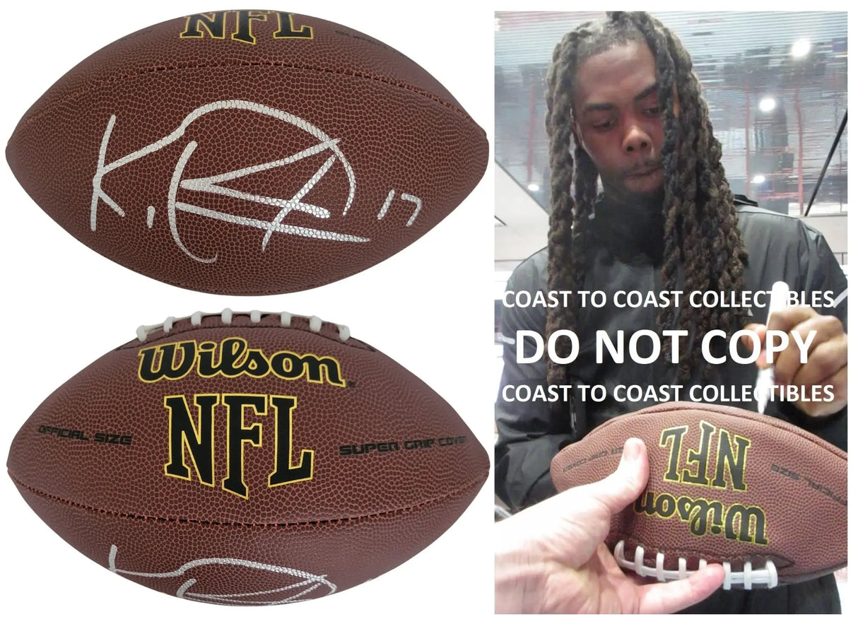 KJ Osborn Signed Football Proof COA Autographed Minnesota Vikings Miami