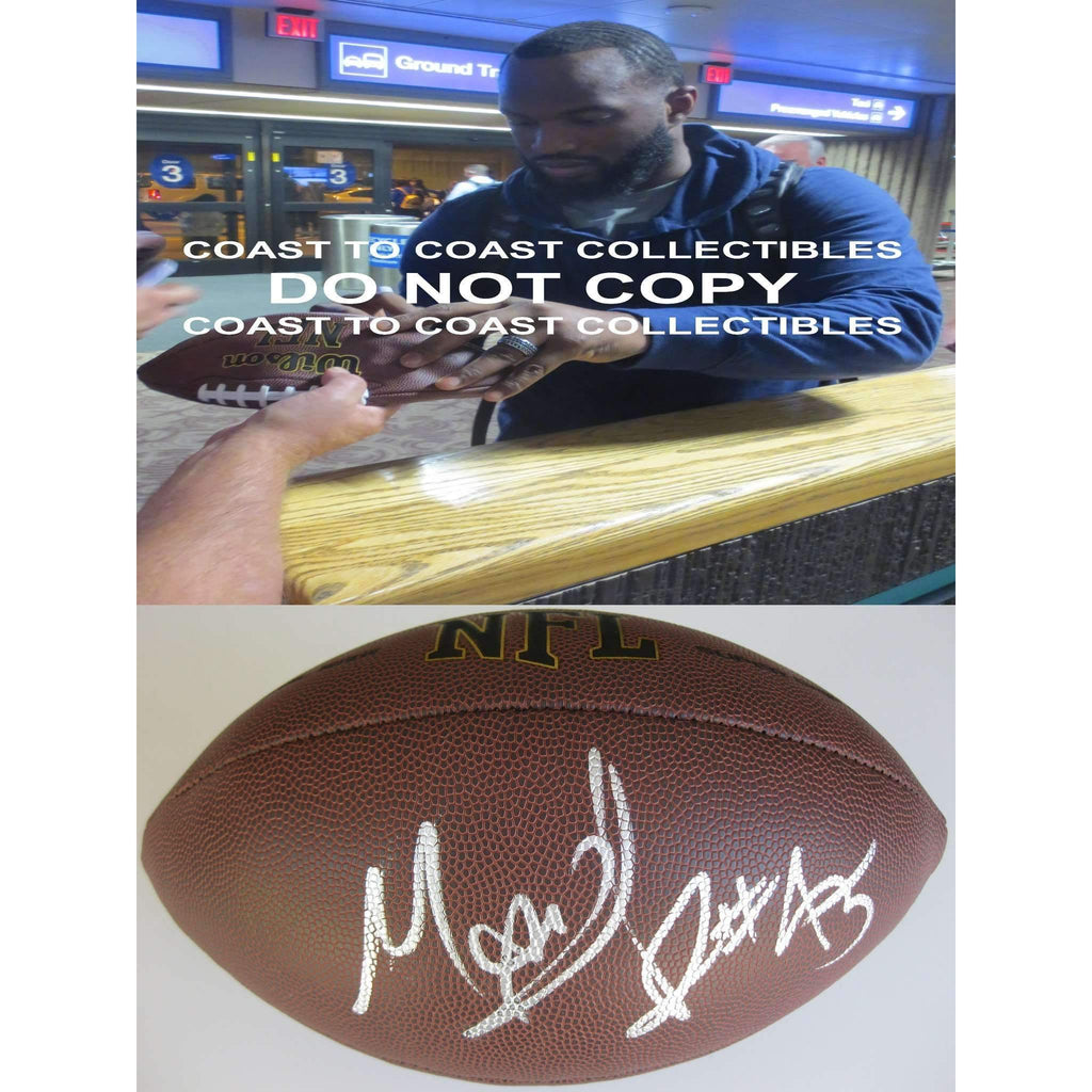 Marcel Reece, Oakland Raiders, Washinton Huskies, Signed, Autographed, NFL Football, a COA with the Proof Photo of Marcel Signing the Football Will Be Included