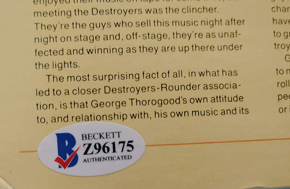 George Thorogood signed Move on over album vinyl record Proof Beckett COA star