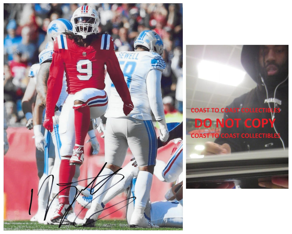 Matthew Judon signed New England Patriots football 8x10 photo COA proof autographed