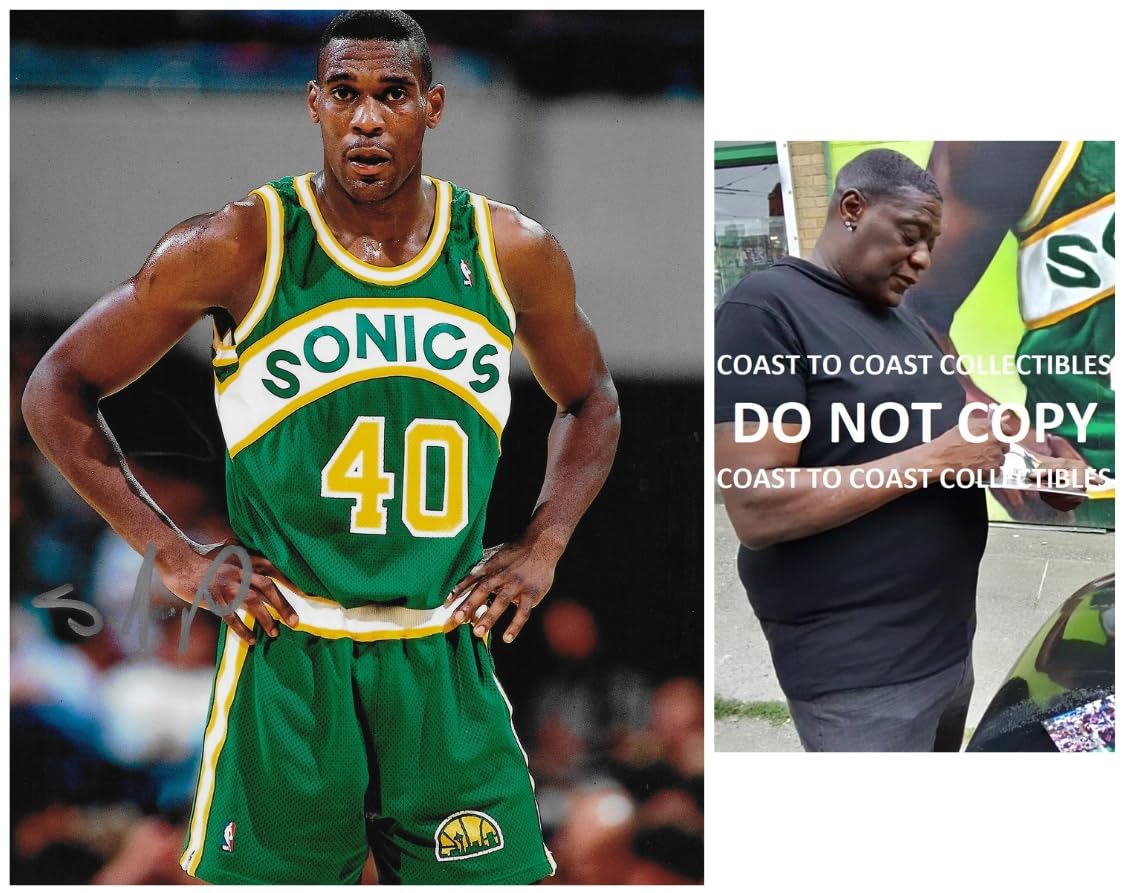 Shawn Kemp Signed Seattle Sonics Basketball 8x10 Photo COA Proof Autographed.