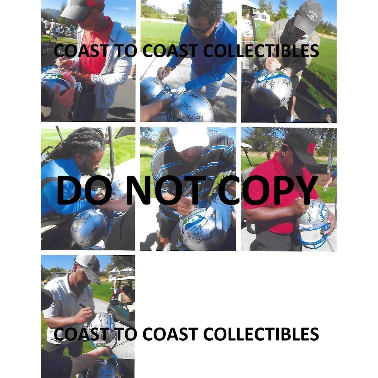 Seattle Seahawks, Legends, Signed, Autographed, Full Size Football Helmet, a Coa and the the Proof Photos of Seahawks Legends Signing Will Be Included.