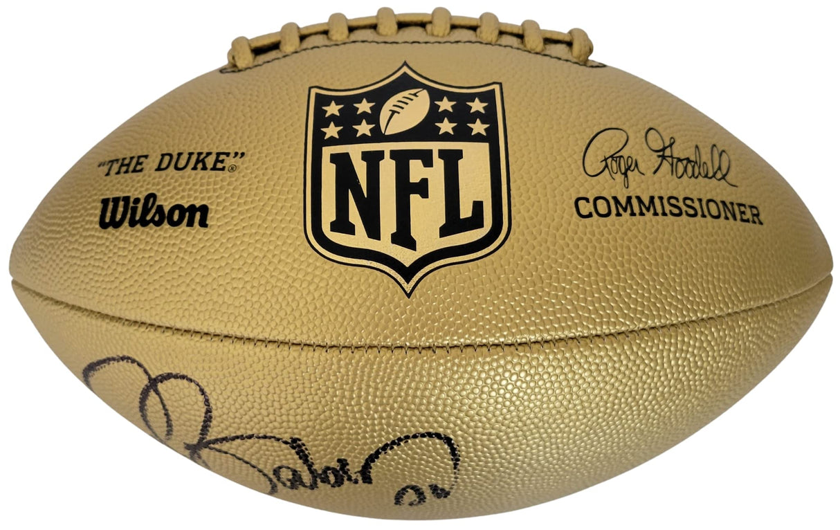 Ronde Barber Tampa Bay Buccaneers signed Gold NFL football proof COA autographed