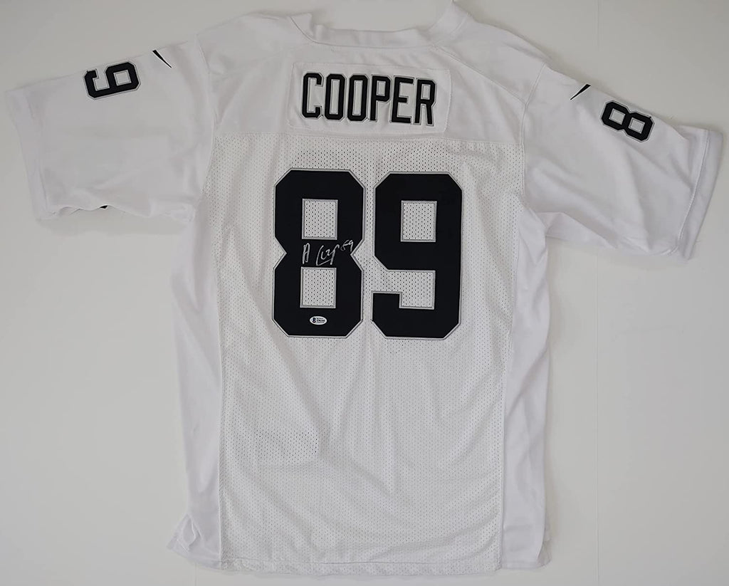 Amari Cooper signed Oakland Raiders football jersey proof Beckett COA autographed