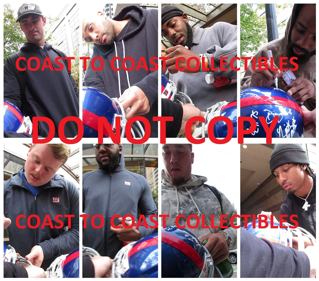 2022 New York Giants team signed full size football helmet COA exact proof Daniel Jones