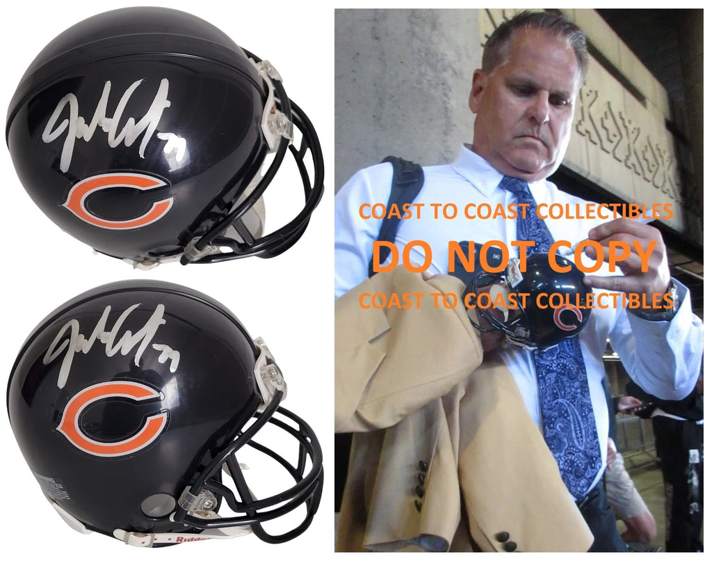 Jim Covert HOF signed Chicago Bears football mini helmet proof COA autographed