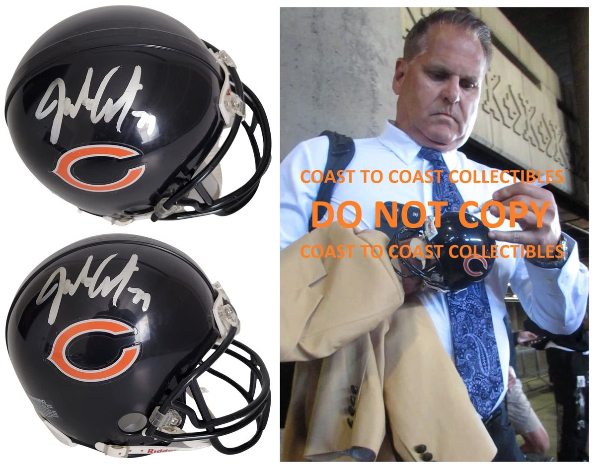 Autographed JIMBO COVERT Chicago Bears Mini Helmet