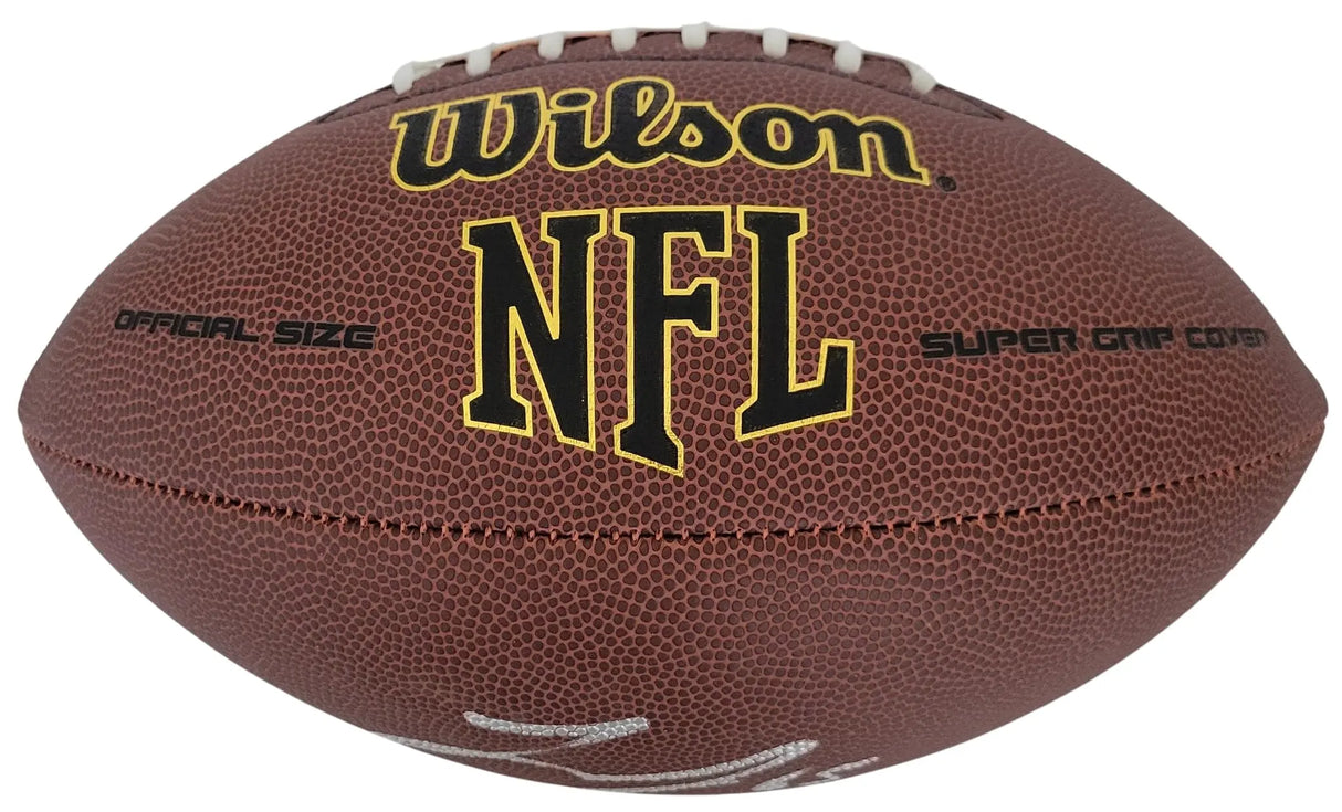 Lane Johnson Signed Football Proof COA Autographed Philadelphia Eagles Oklahoma