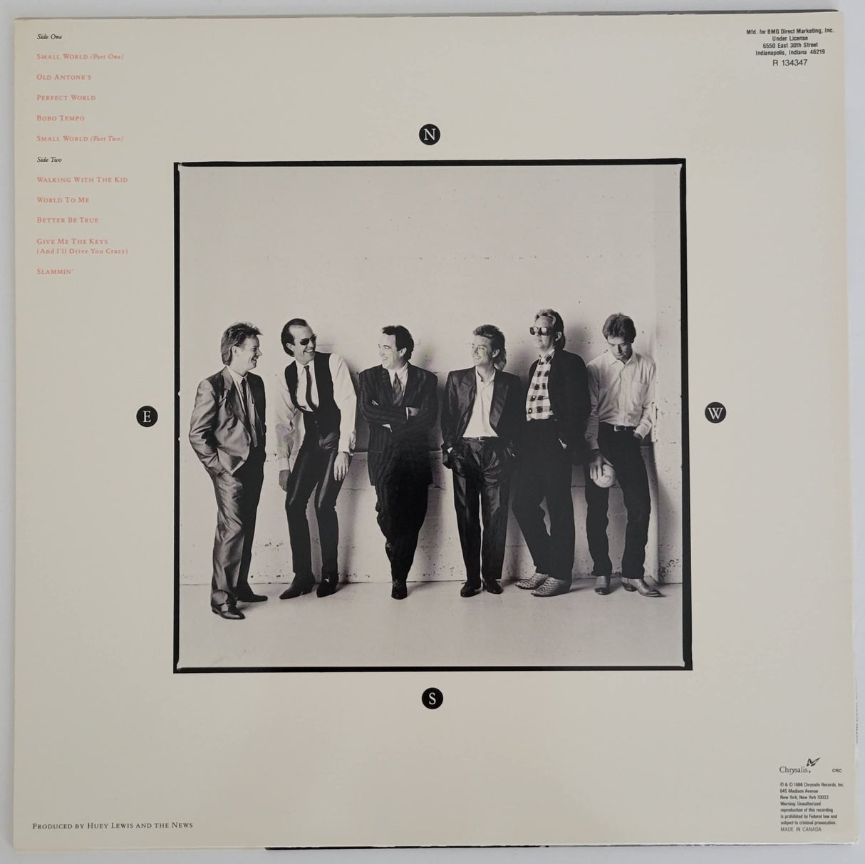 Huey Lewis signed Small World album COA exact proof autographed Vinyl Record STAR