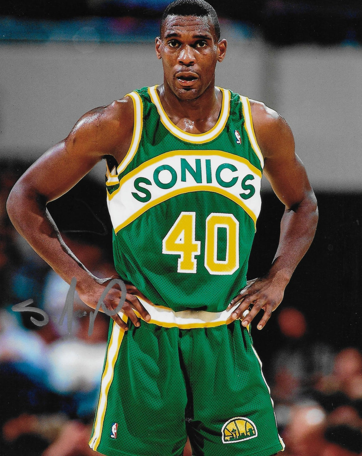 Shawn Kemp Signed Seattle Sonics Basketball 8x10 Photo COA Proof Autographed.