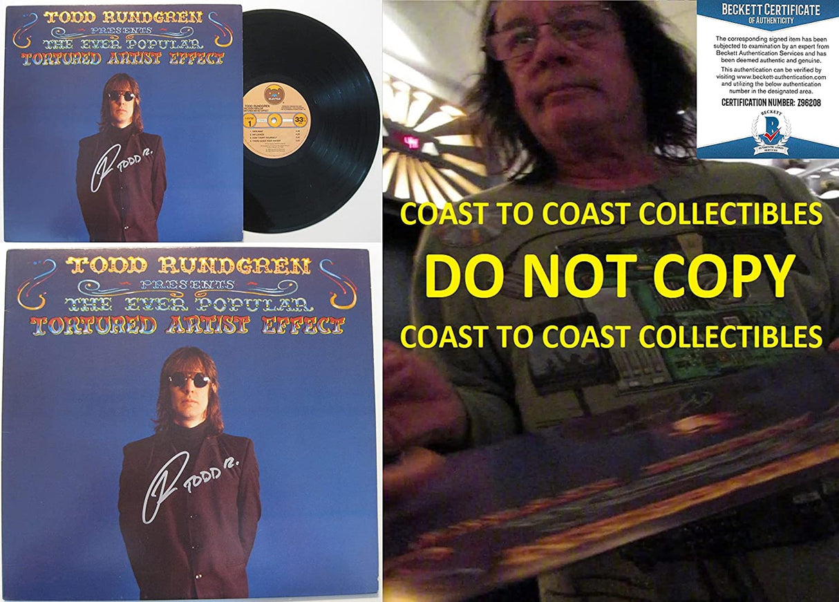 Todd Rundgren signed Tortured Artist Effect album vinyl record proof Beckett COA STAR auto