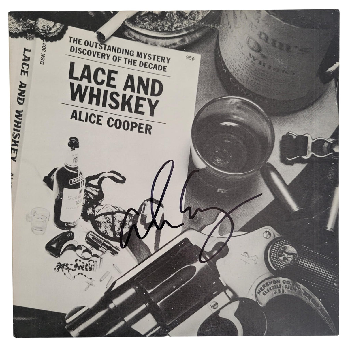 Alice Cooper signed Lace and Whiskey Album vinyl record Proof COA autographed STAR