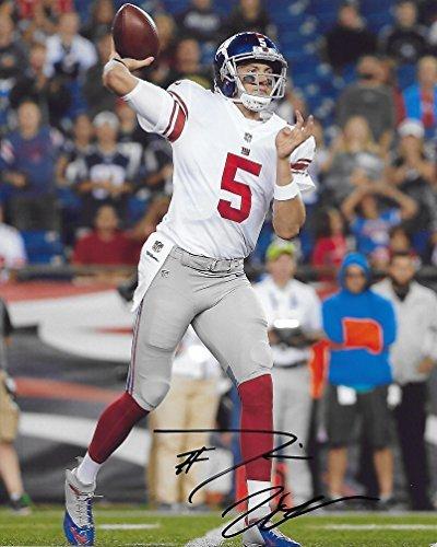 Davis Webb, New York Giants, Signed, Autographed, Football 8X10 Photo, a COA with the Proof Photo of Davis Signing the Helmet Will Be Included