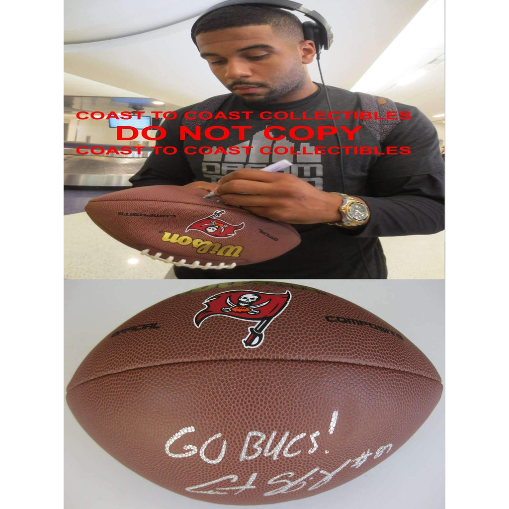 Austin Seferian-Jenkins Tampa Bay Buccaneers signed, autographed logo football - COA and proof