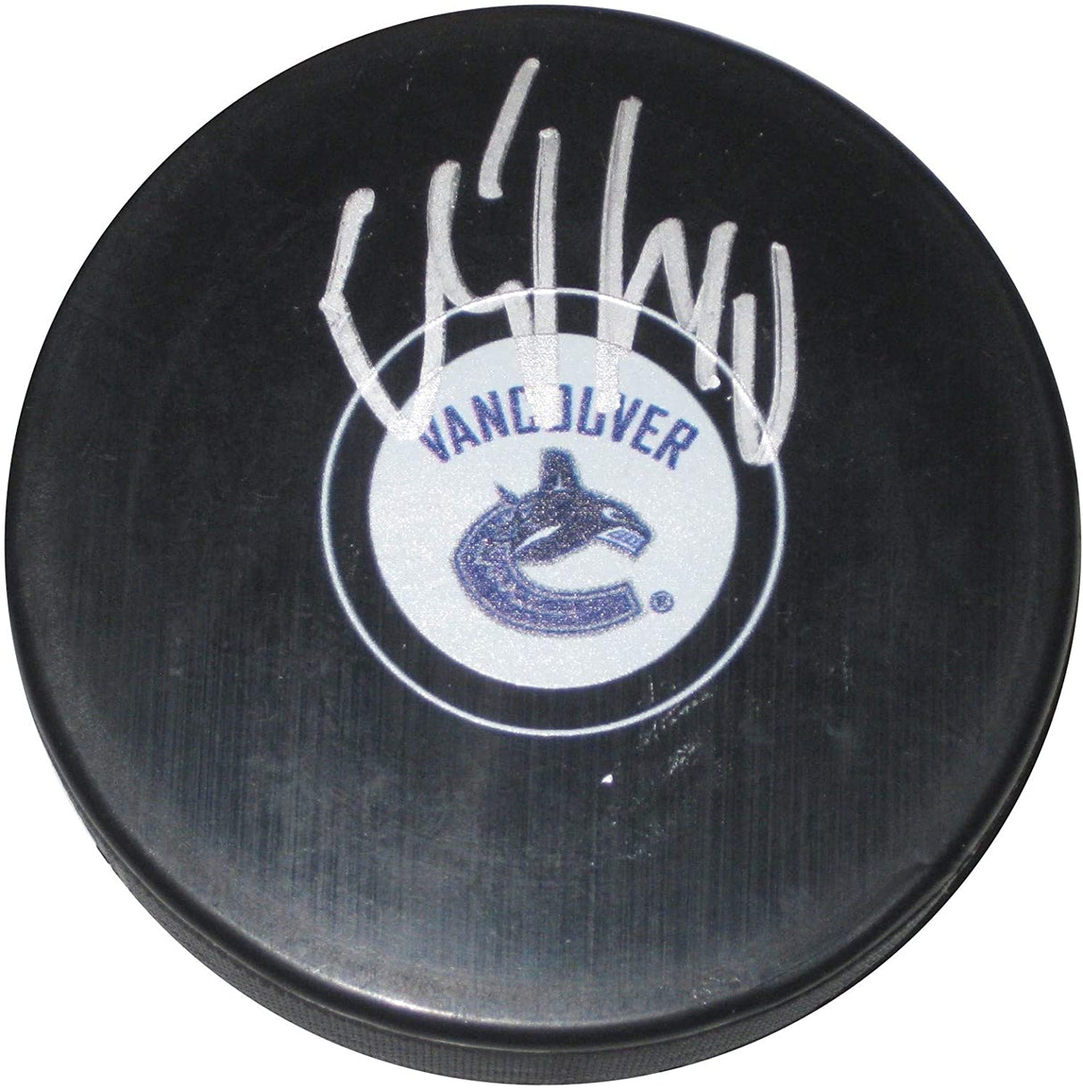 Elias Pettersson signed Vancouver Canucks logo Hockey Puck proof Beckett COA autographed