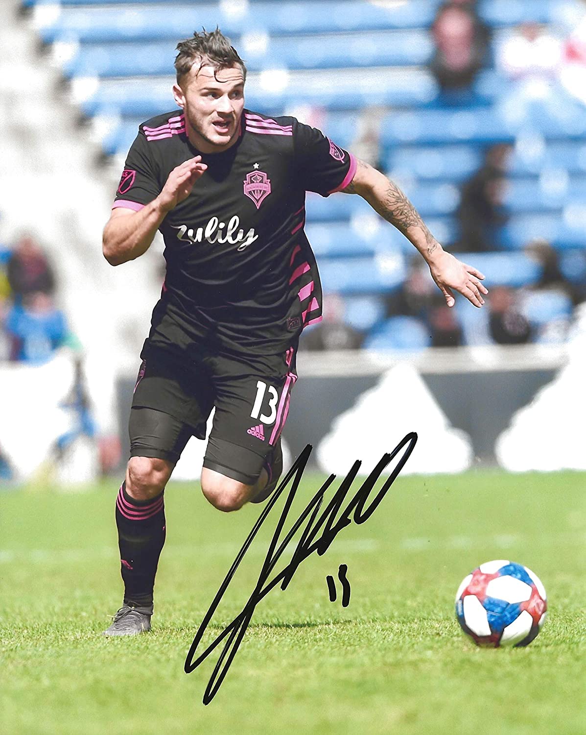 Jordan Morris signed Seattle Sounders FC 8x10 photo exact proof COA.