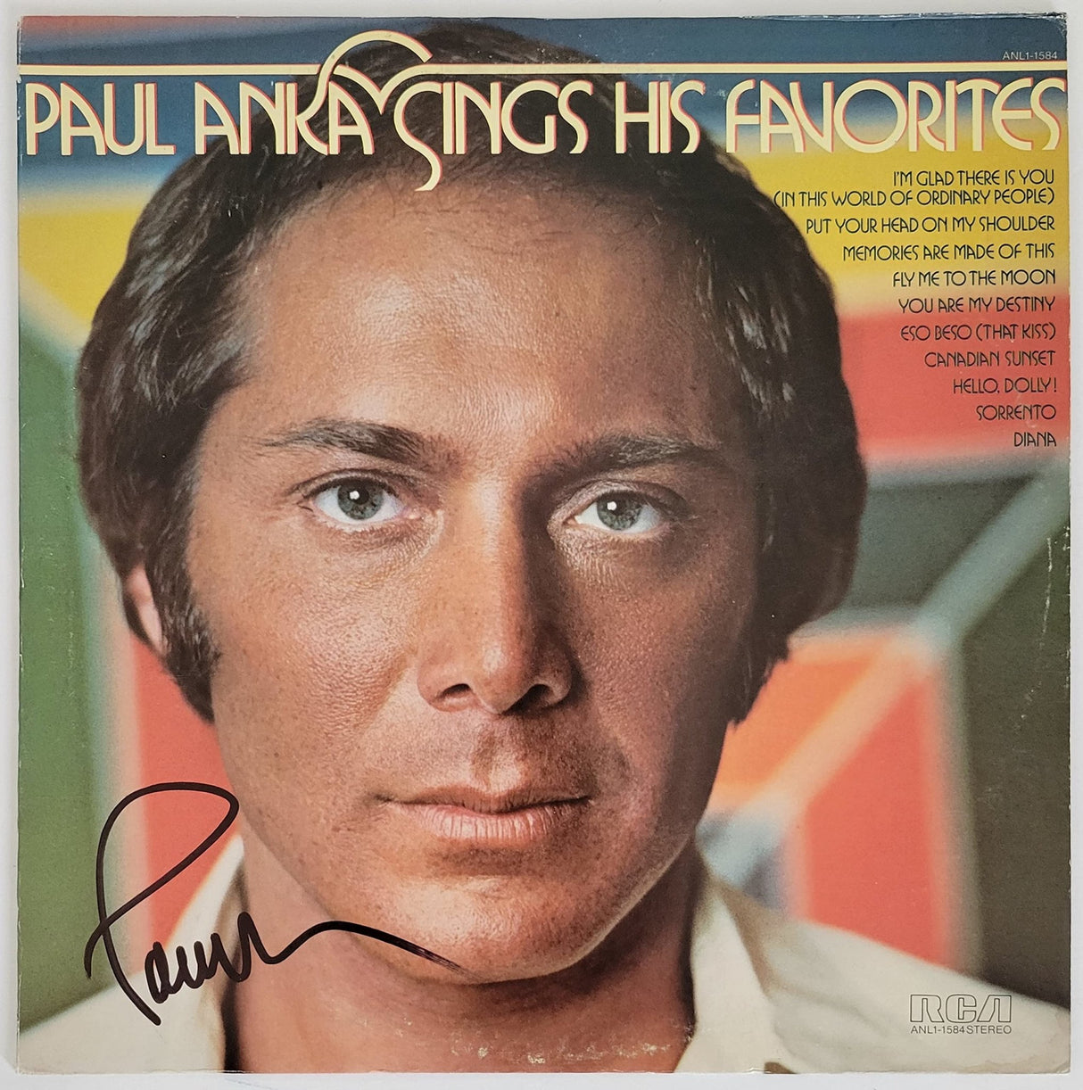 Paul Anka signed Sings his Favorites album vinyl record COA proof autographed STAR