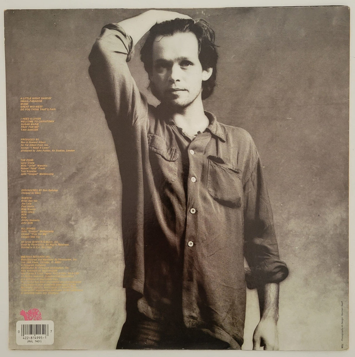 John Cougar Mellencamp signed John Cougar album vinyl record COA proof autograph STAR