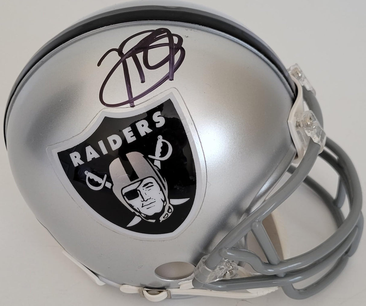 Tim Brown signed Oakland Raiders football mini helmet proof COA autographed
