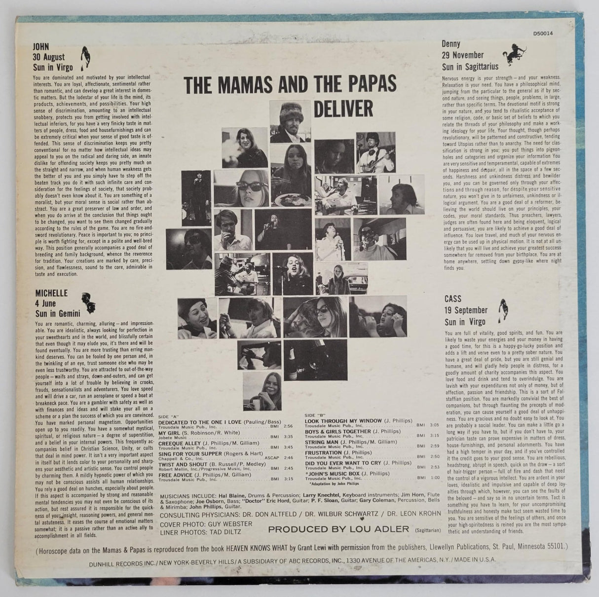 Michelle Phillips Signed Mamas and the Papas Deliver Album COA Proof Autographed Vinyl STAR VERY RARE