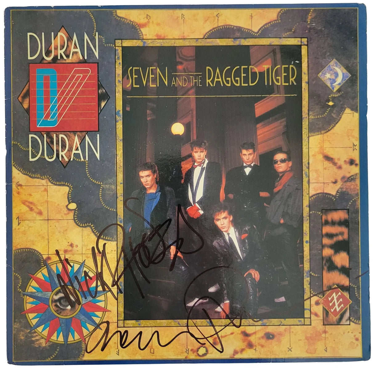 Duran Duran signed Seven and the Ragged Tiger album vinyl record COA exact proof STAR