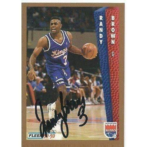 1992, Randy Brown, Sacramento Kings, Signed, Autographed, Fleer Basketball Card, Card # 421,