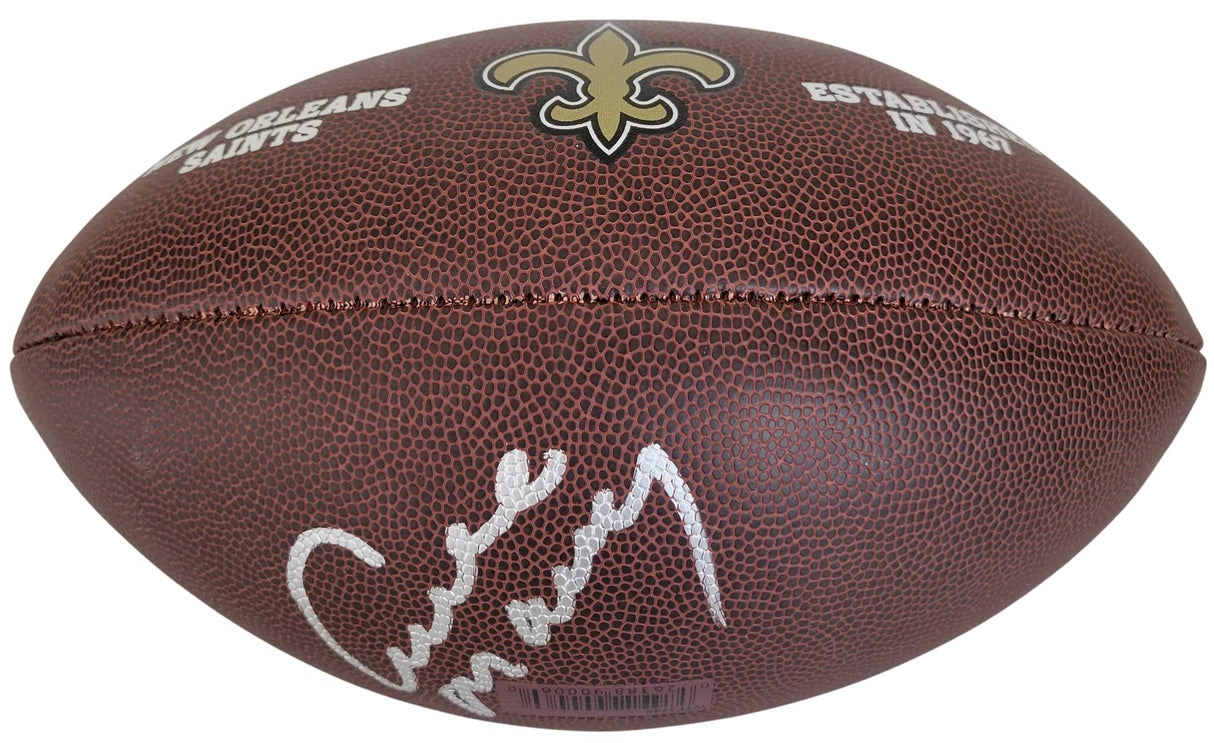 Archie Manning signed New Orleans Saints Logo football proof COA autographed
