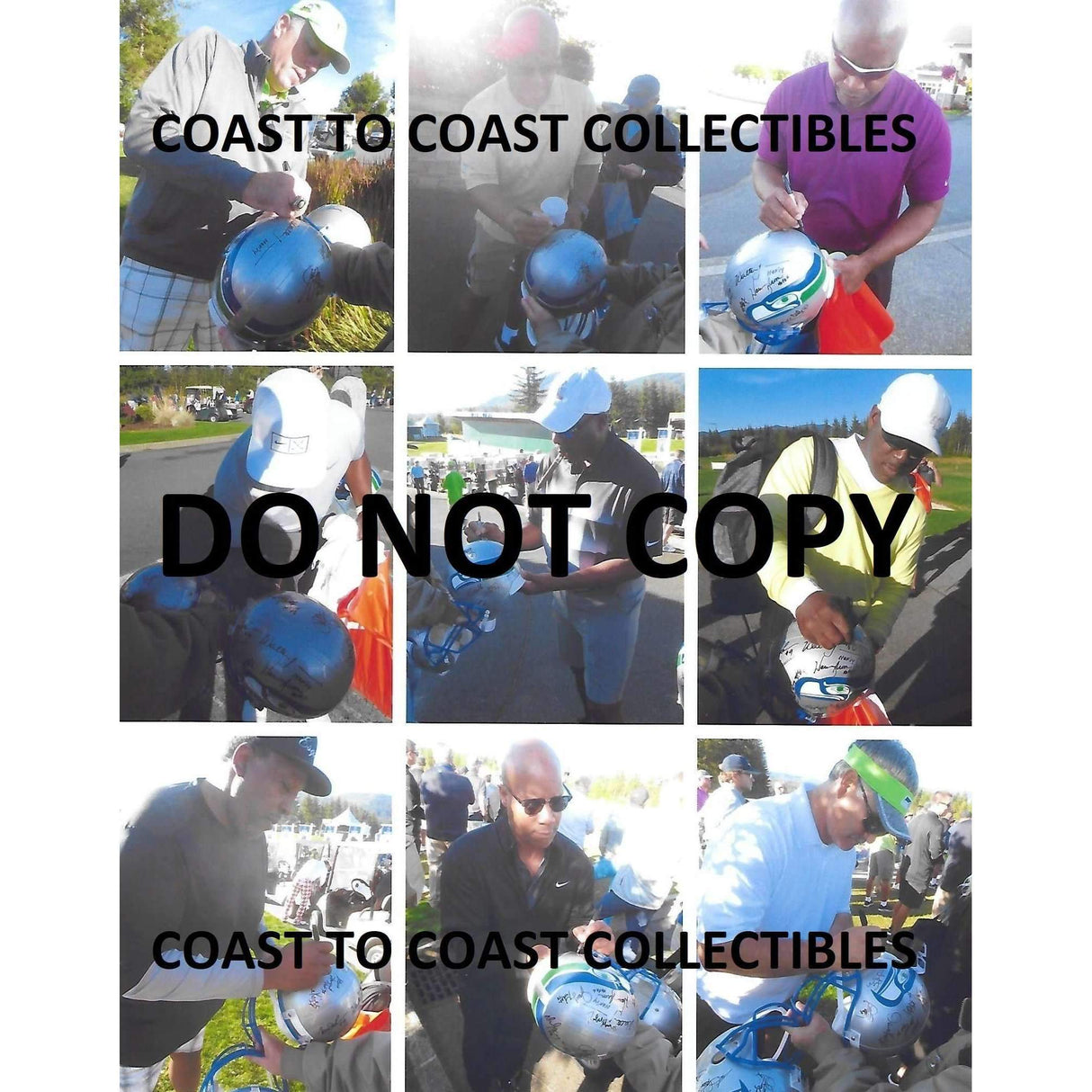 Seattle Seahawks, Legends, Signed, Autographed, Full Size Football Helmet, a Coa and the the Proof Photos of Seahawks Legends Signing Will Be Included.