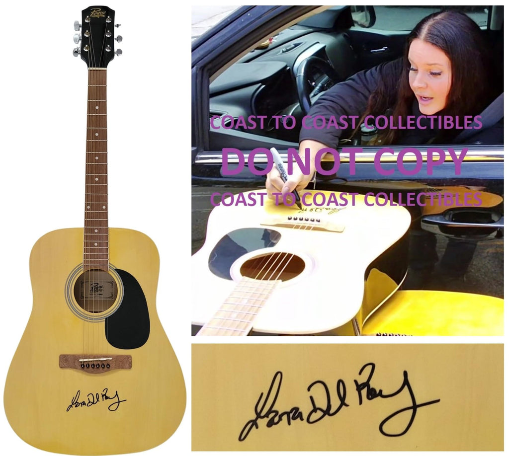 Lana Del Rey signed full size acoustic guitar COA exact proof autographed Star