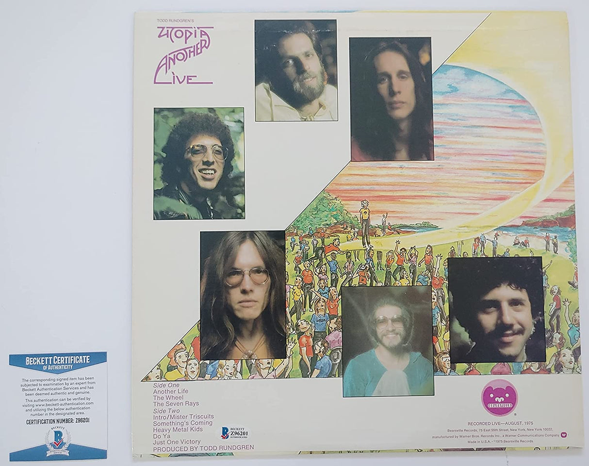 Todd Rundgren signed Utopia Another Live album vinyl record proof Beckett STAR autographed