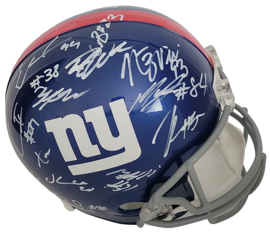 2022 New York Giants team signed full size football helmet COA exact proof Daniel Jones