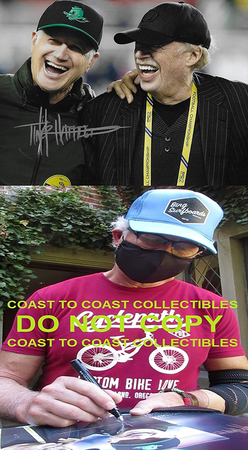 Tinker Hatfield signed Oregon Ducks 8x10 photo Phil Knight COA exact proof STAR