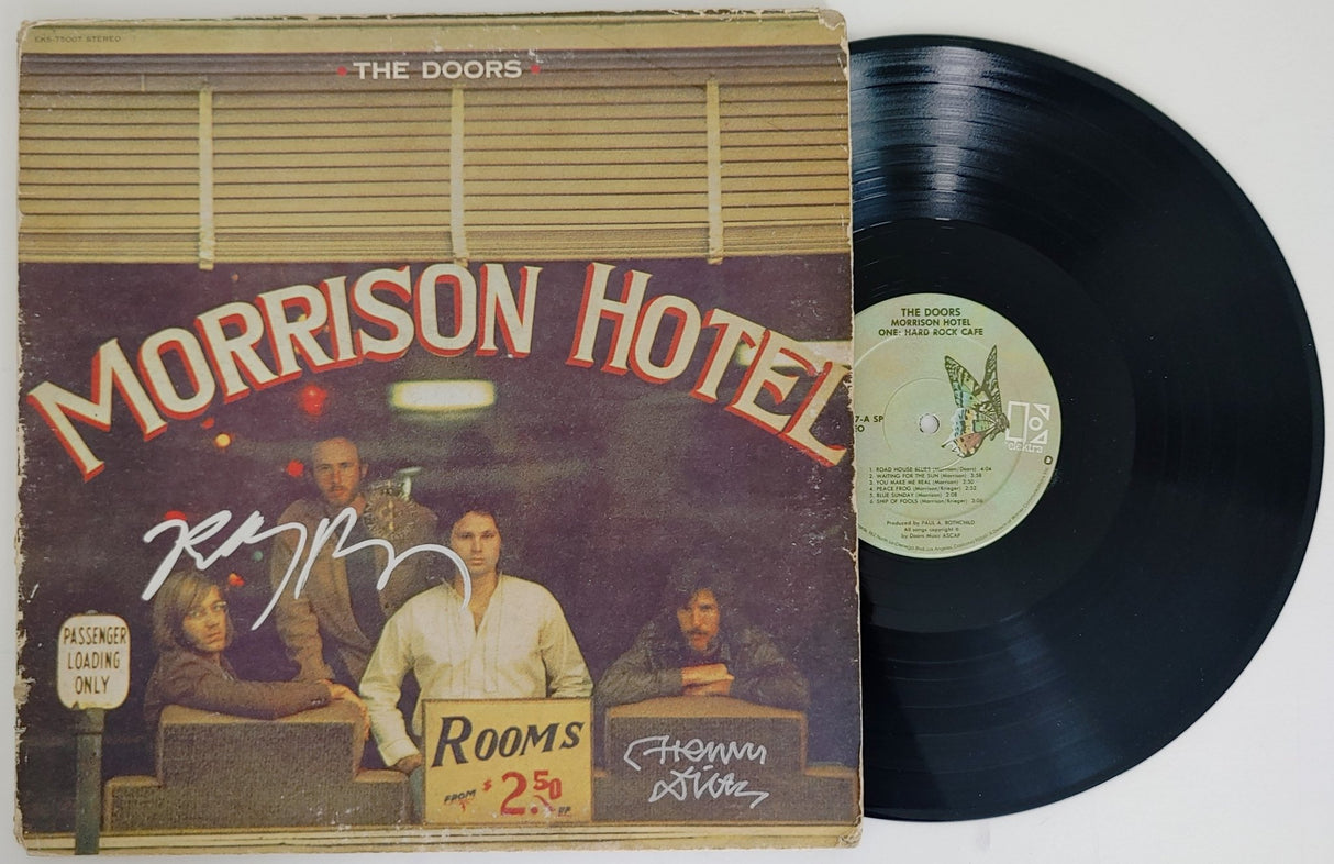 Robby Krieger Henry Diltz signed The Doors Morrison Hotel album proof Beckett COA STAR