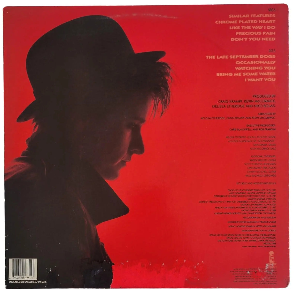 Melissa Etheridge signed Self-Titled album COA proof autographed vinyl record Star