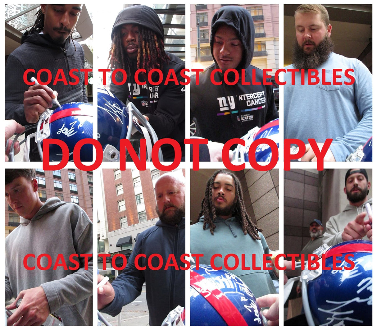 2022 New York Giants team signed full size football helmet COA exact proof Daniel Jones