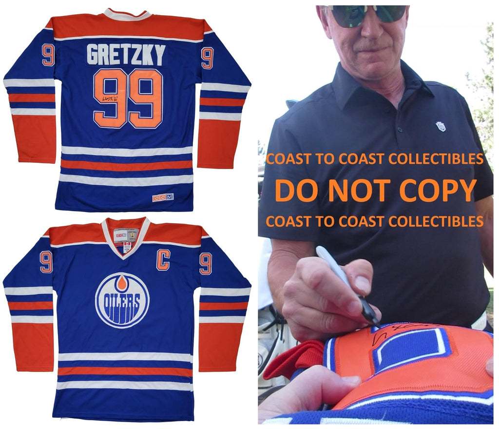 Wayne Gretzky signed Edmonton Oilers Hockey Jersey exact proof COA autographed