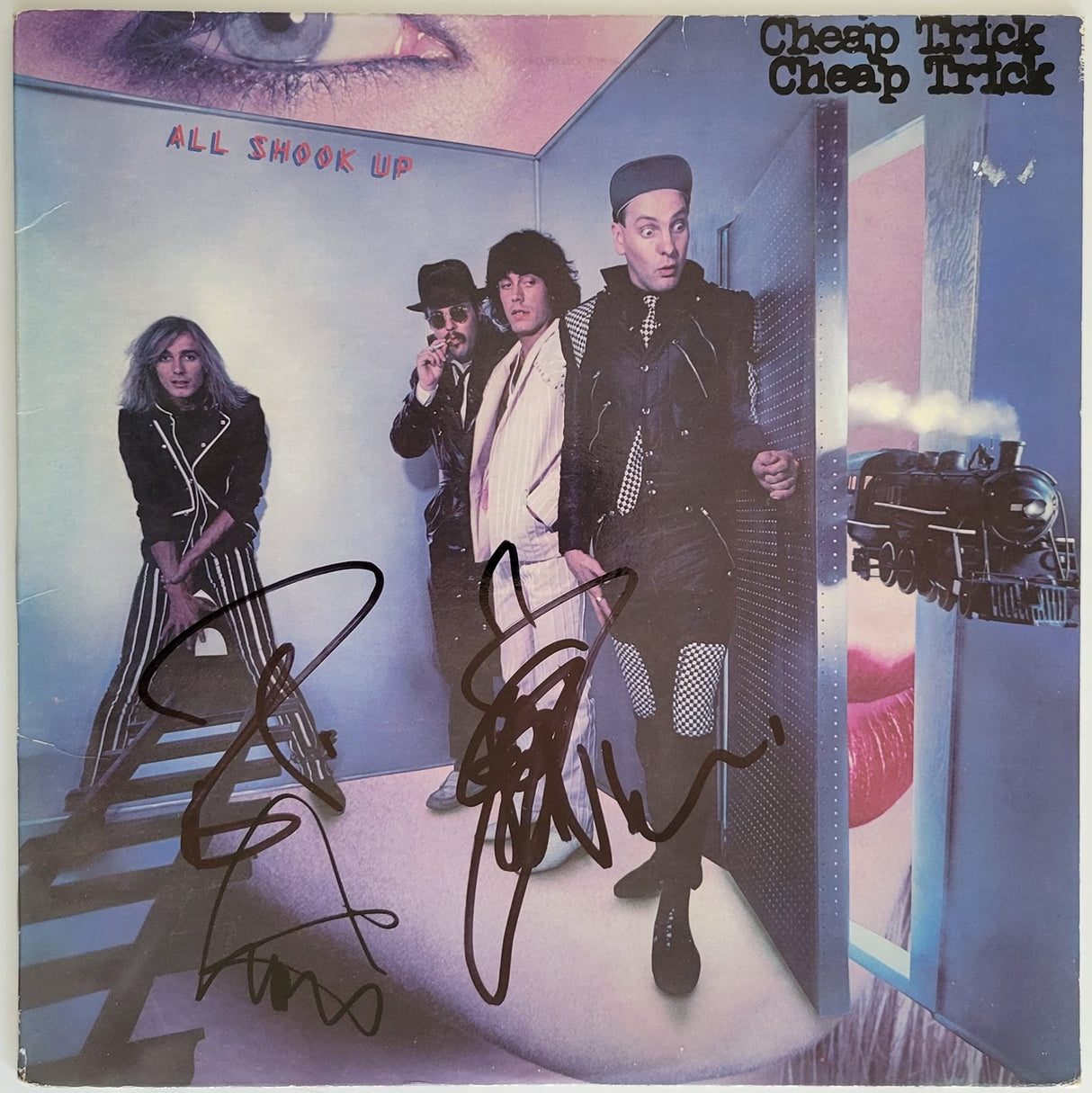Cheap Trick band signed All Shook Up album COA proof Robin Zander,Rick Nielsen,Tom Peterson star