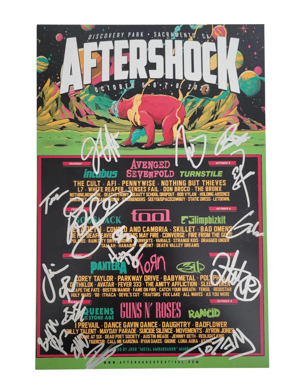 2023 Aftershock Rock Festival Signed 12x18 Event Poster COA Exact Proof Star