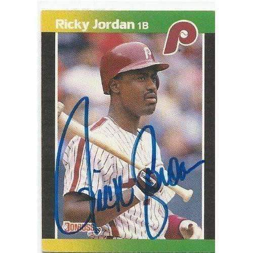 1989, Ricky Jordan, Philadelphia Phillies, Signed, Autographed, Donruss Baseball Card, Card # 624,