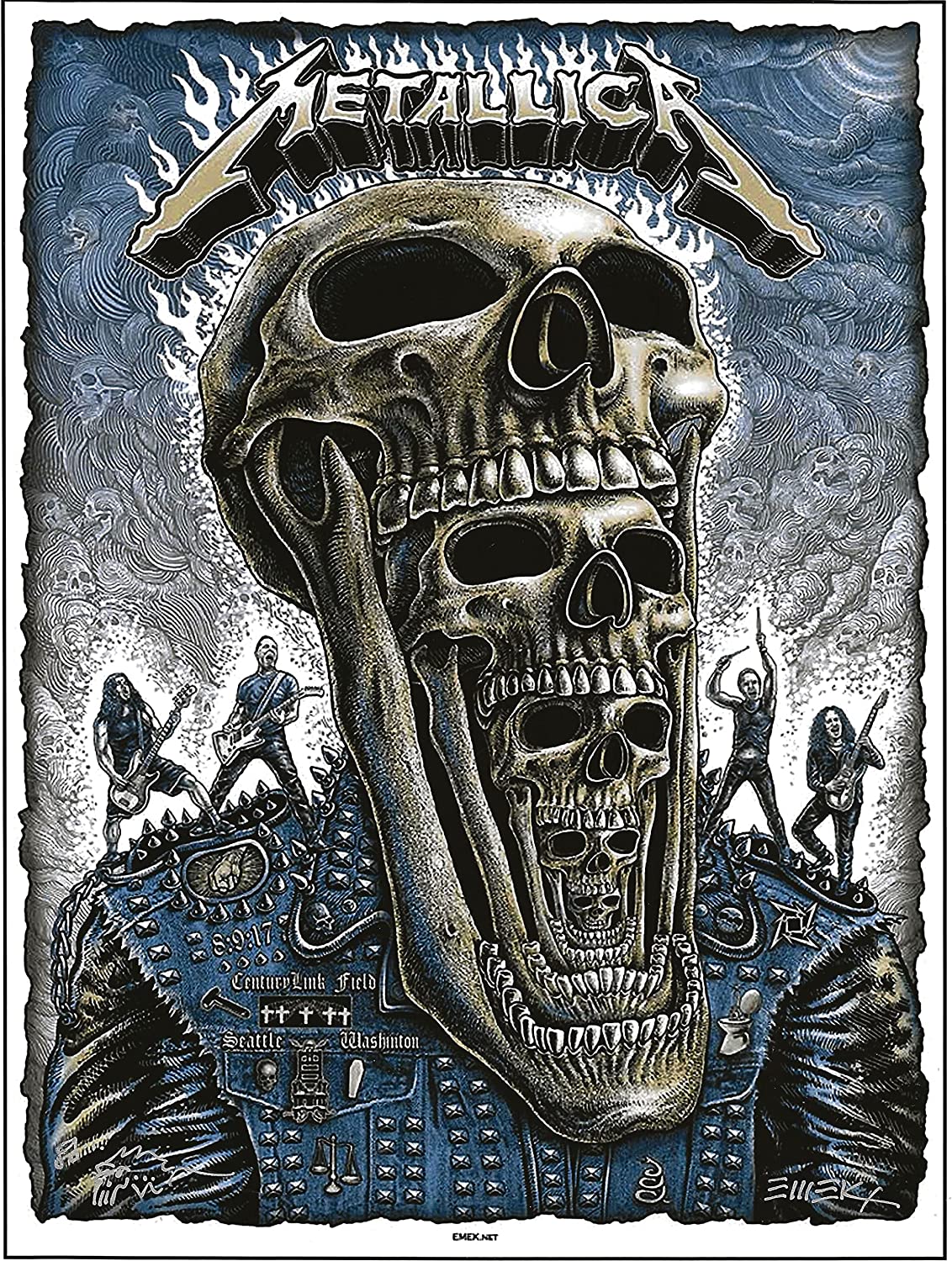 Emek Golan signed Metallica gig poster 8x10 photo COA exact proof autograph STAR